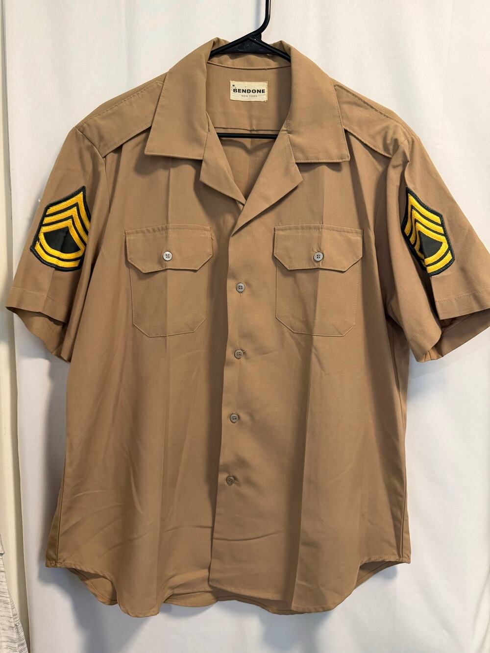 Bendone New York Vintage Military Army Sergeant Uniform Costume Shirt- Mens L